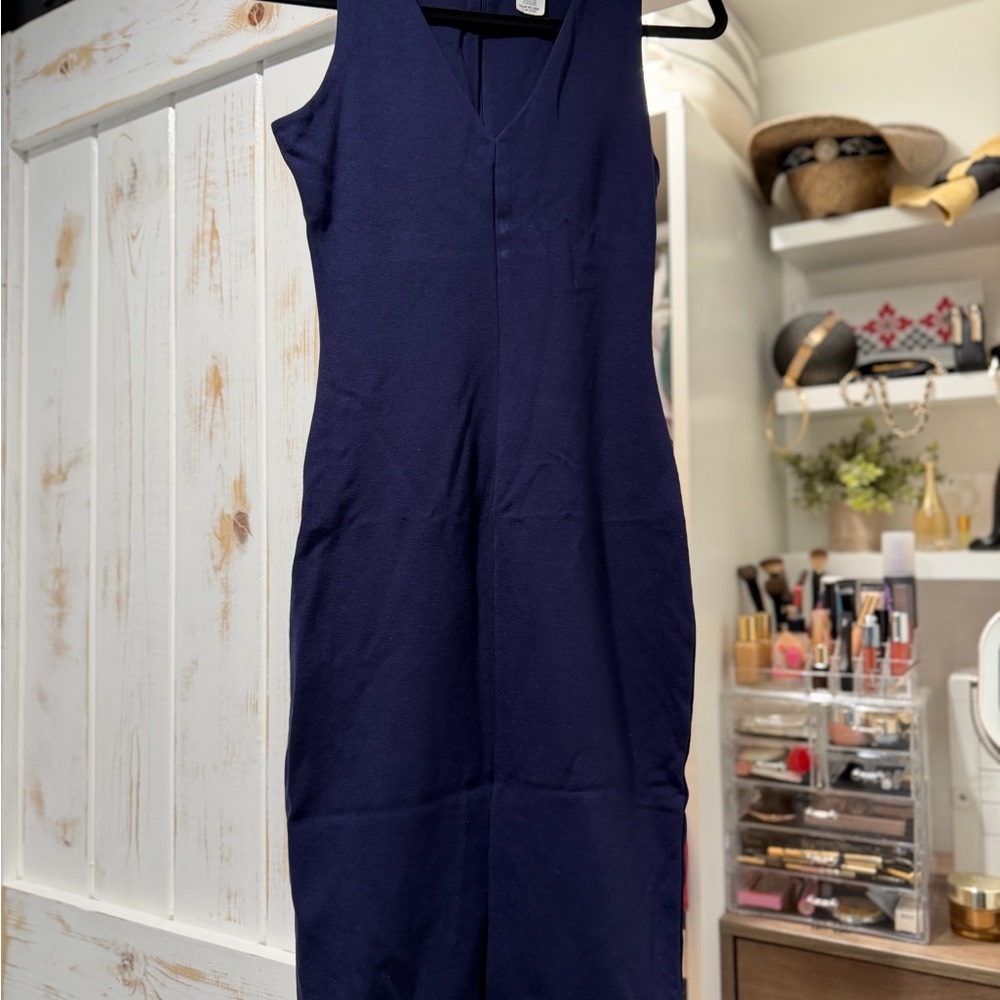 love...ady Deep Blue V-Neck Dress